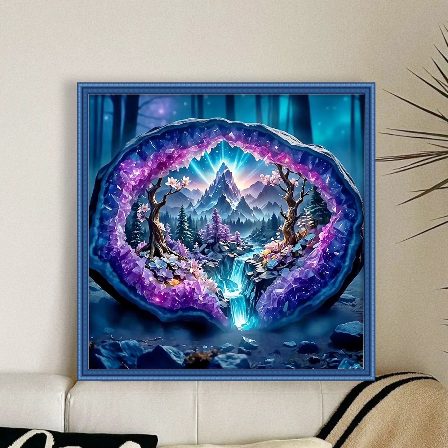 Amethyst Landscape - Full 11CT Stamped Cross Stitch 45x45CM - Yishu