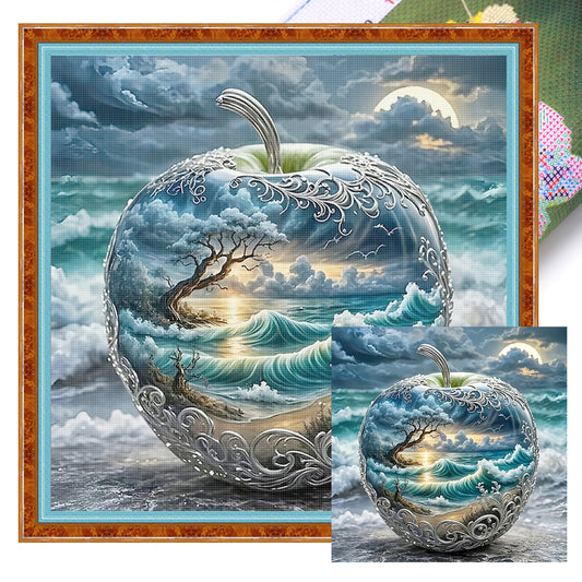 Crystal Apple Landscape - Full 11CT Stamped Cross Stitch 45x45CM - Yishu