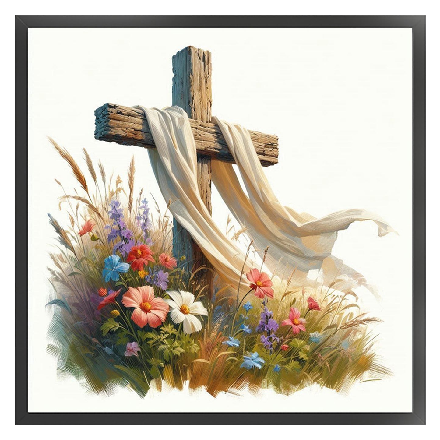 Cross - Full 11CT Stamped Cross Stitch 40x40CM - Yishu