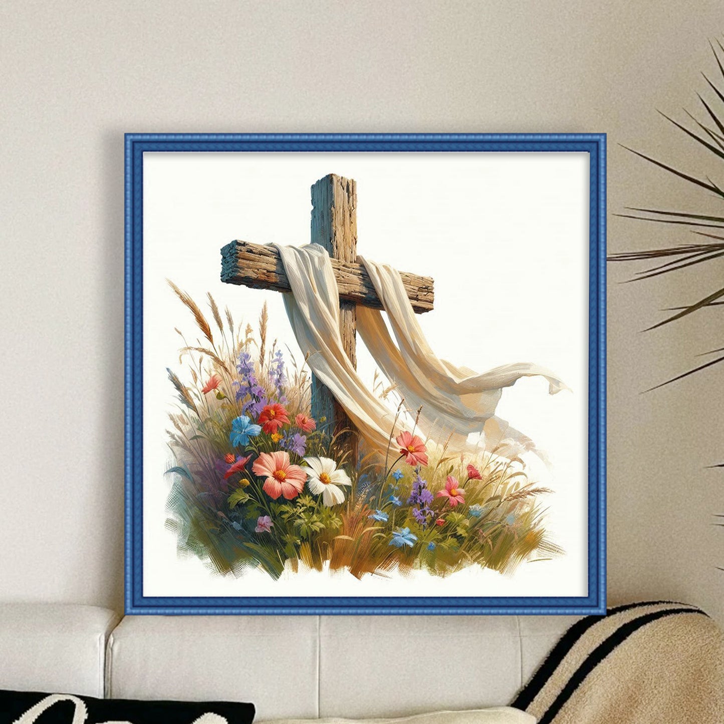 Cross - Full 11CT Stamped Cross Stitch 40x40CM - Yishu