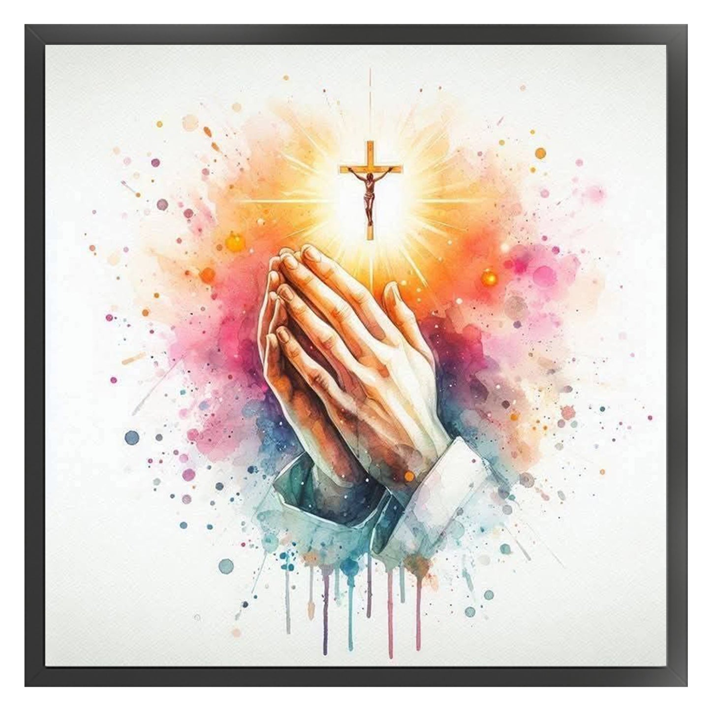 Praying Hands - Full 11CT Stamped Cross Stitch 40x40CM - Yishu
