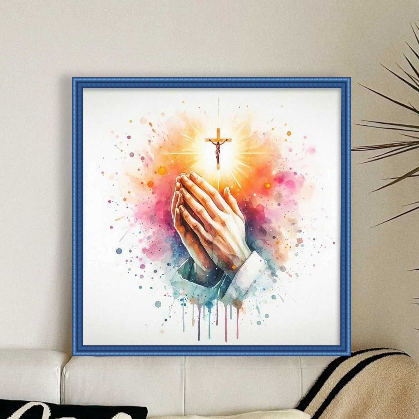 Praying Hands - Full 11CT Stamped Cross Stitch 40x40CM - Yishu