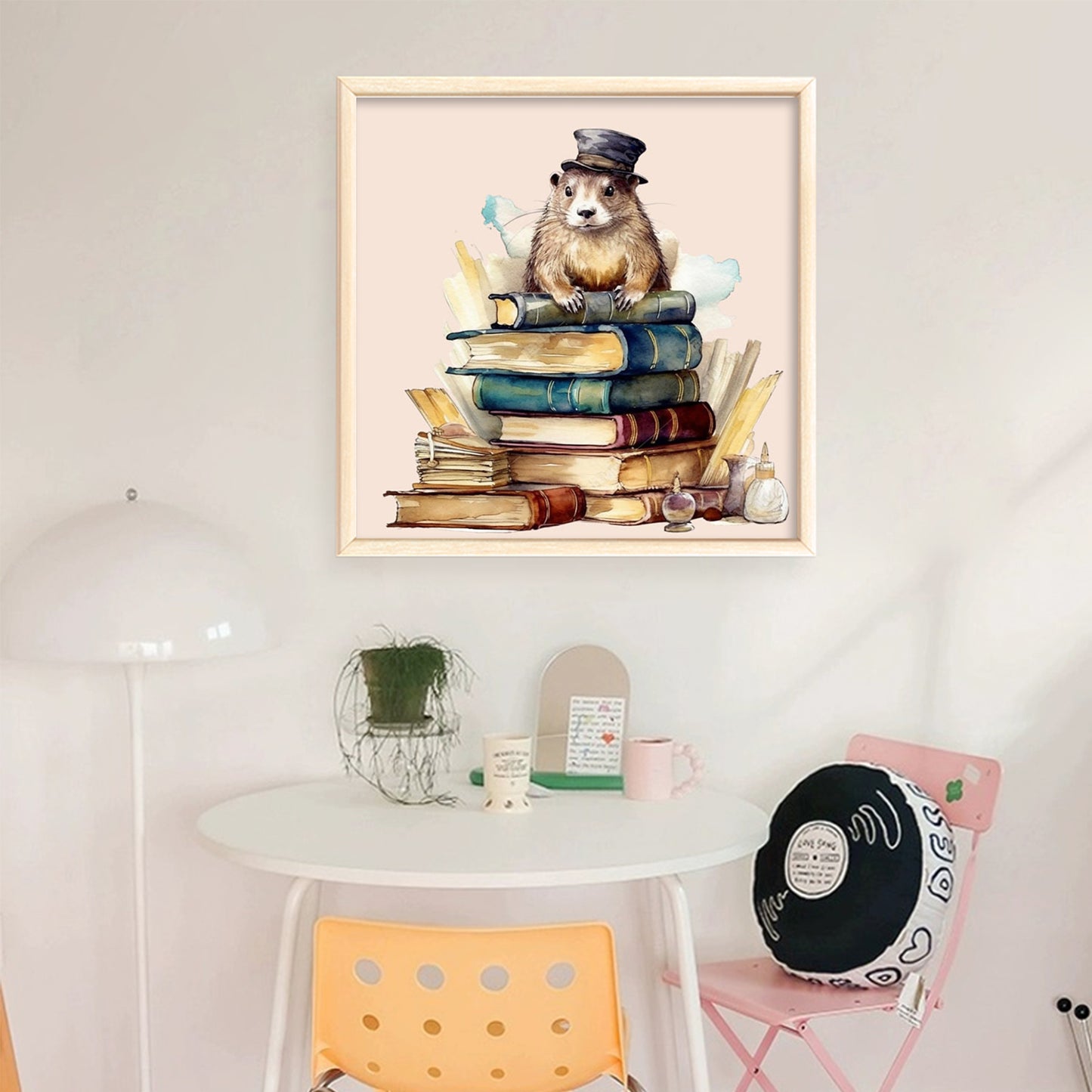 Animals And Books - Full 11CT Stamped Cross Stitch 50x50CM - Yishu