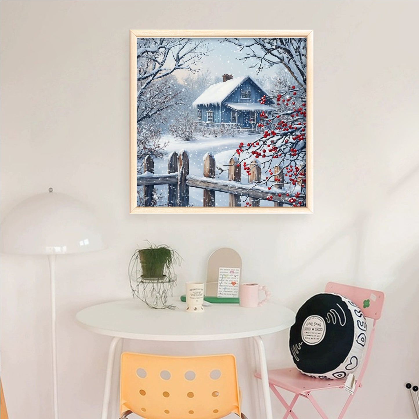 Winter Cabin - Full 14CT Counted Cross Stitch 40x40CM - Yishu