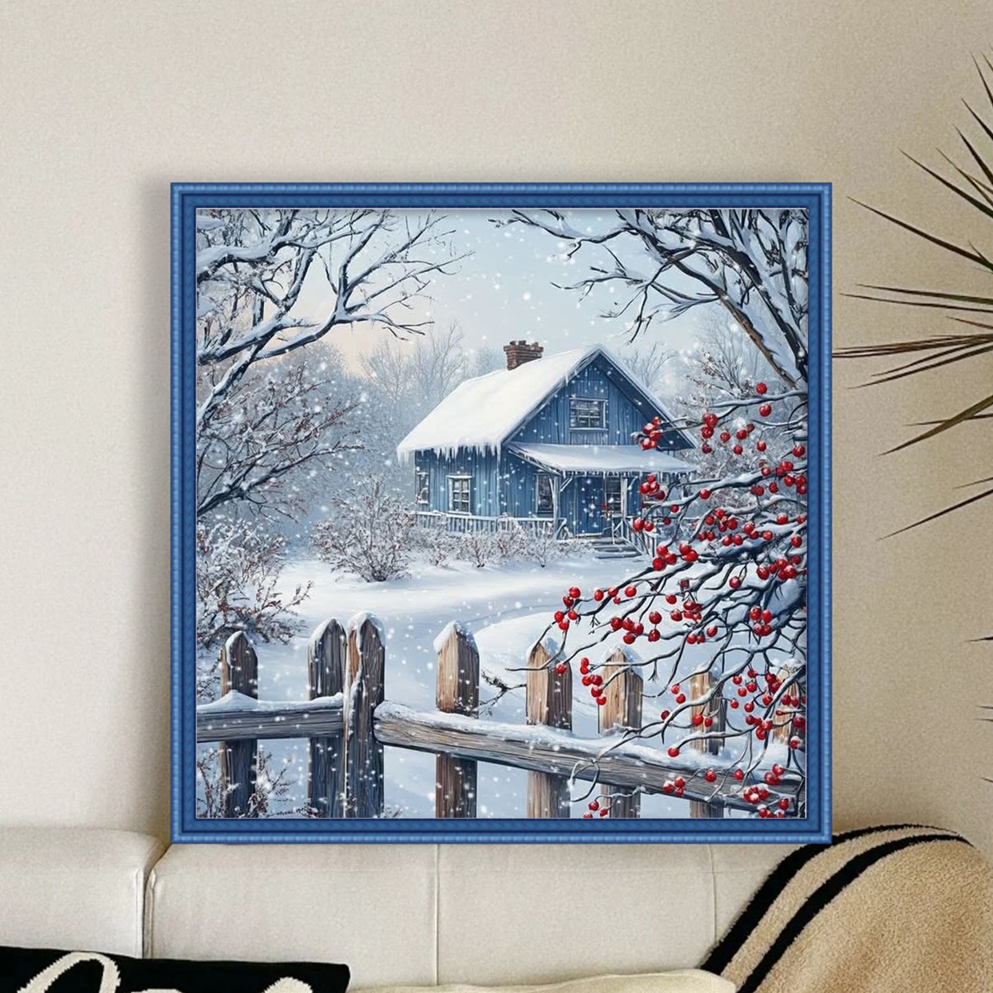 Winter Cabin - Full 14CT Counted Cross Stitch 40x40CM - Yishu