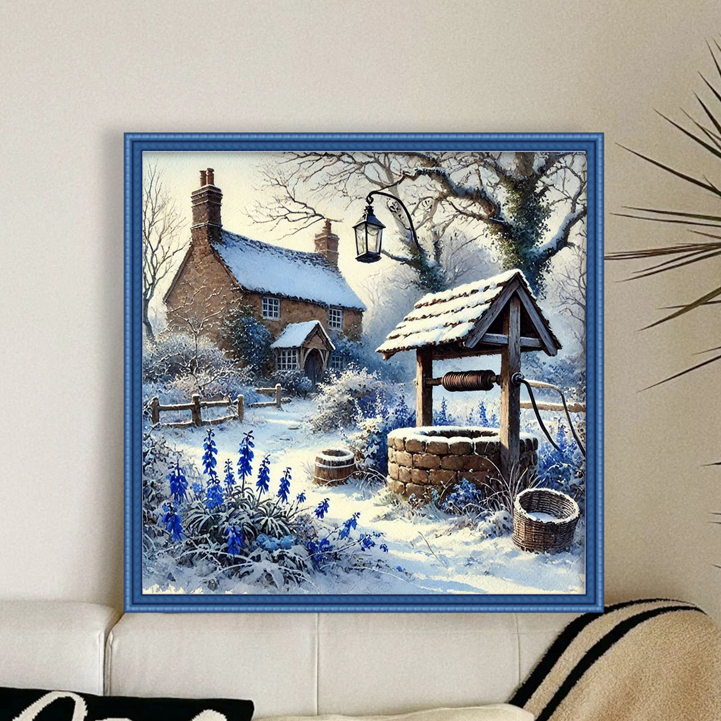 Winter Cabin - Full 14CT Counted Cross Stitch 40x40CM - Yishu