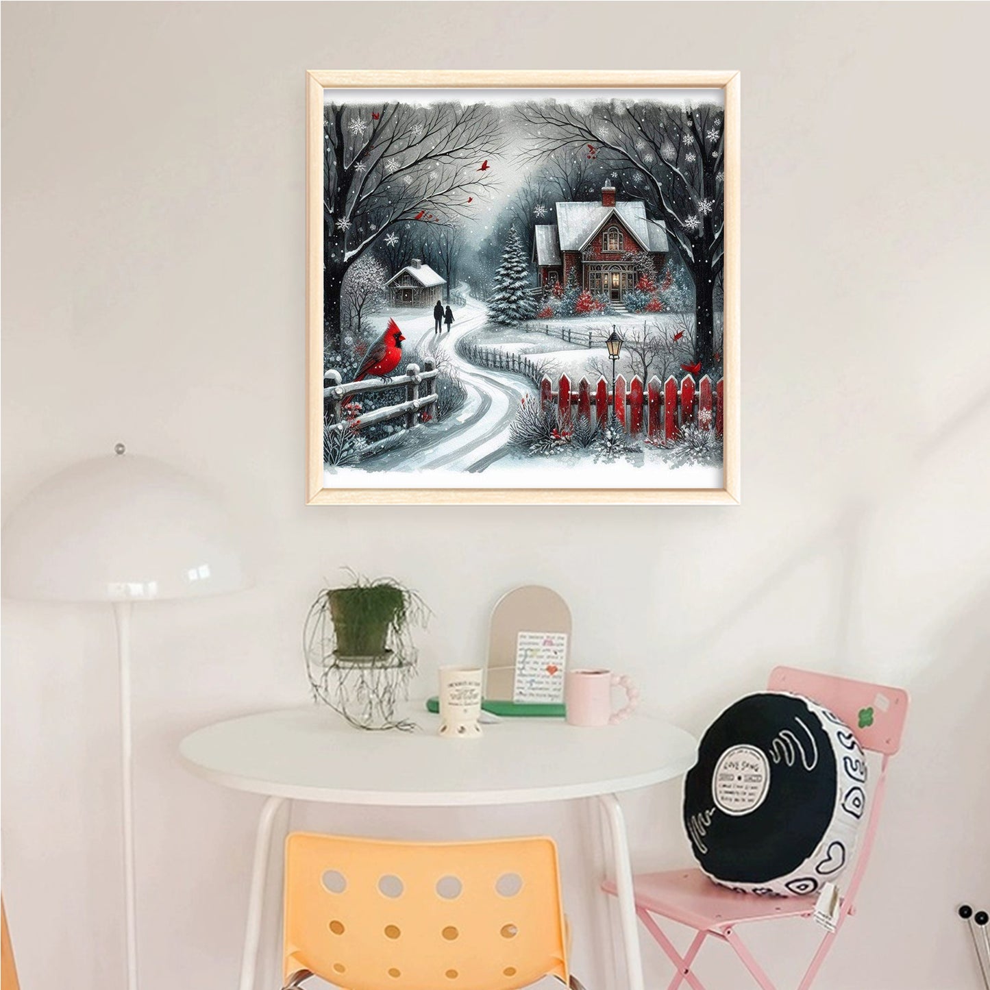 Winter Cabin - Full 14CT Counted Cross Stitch 40x40CM - Yishu