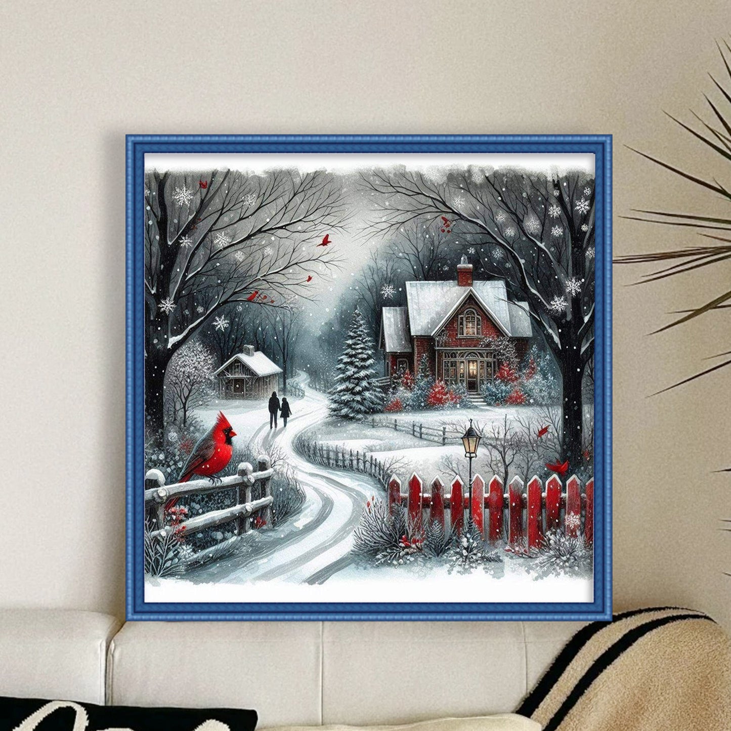Winter Cabin - Full 14CT Counted Cross Stitch 40x40CM - Yishu