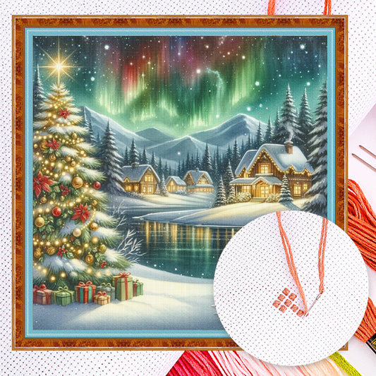 Winter Cabin - Full 14CT Counted Cross Stitch 40x40CM - Yishu