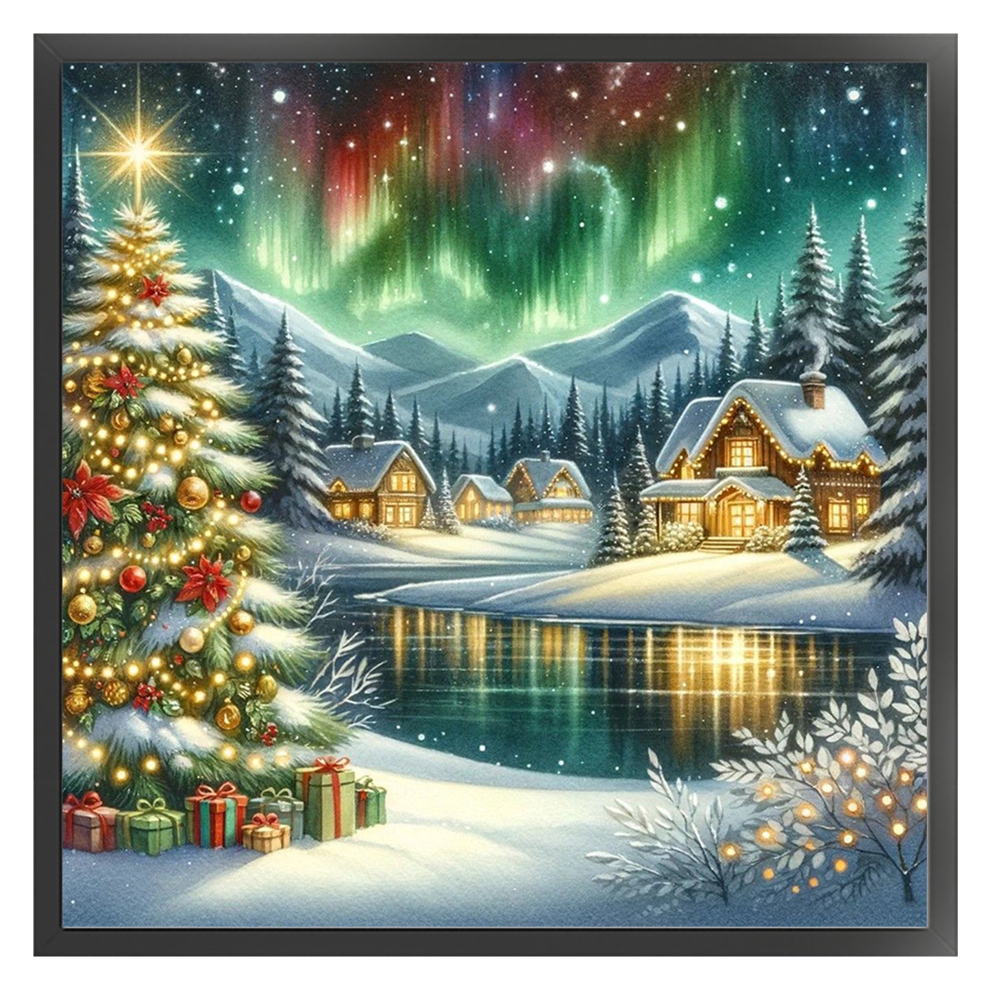 Winter Cabin - Full 14CT Counted Cross Stitch 40x40CM - Yishu