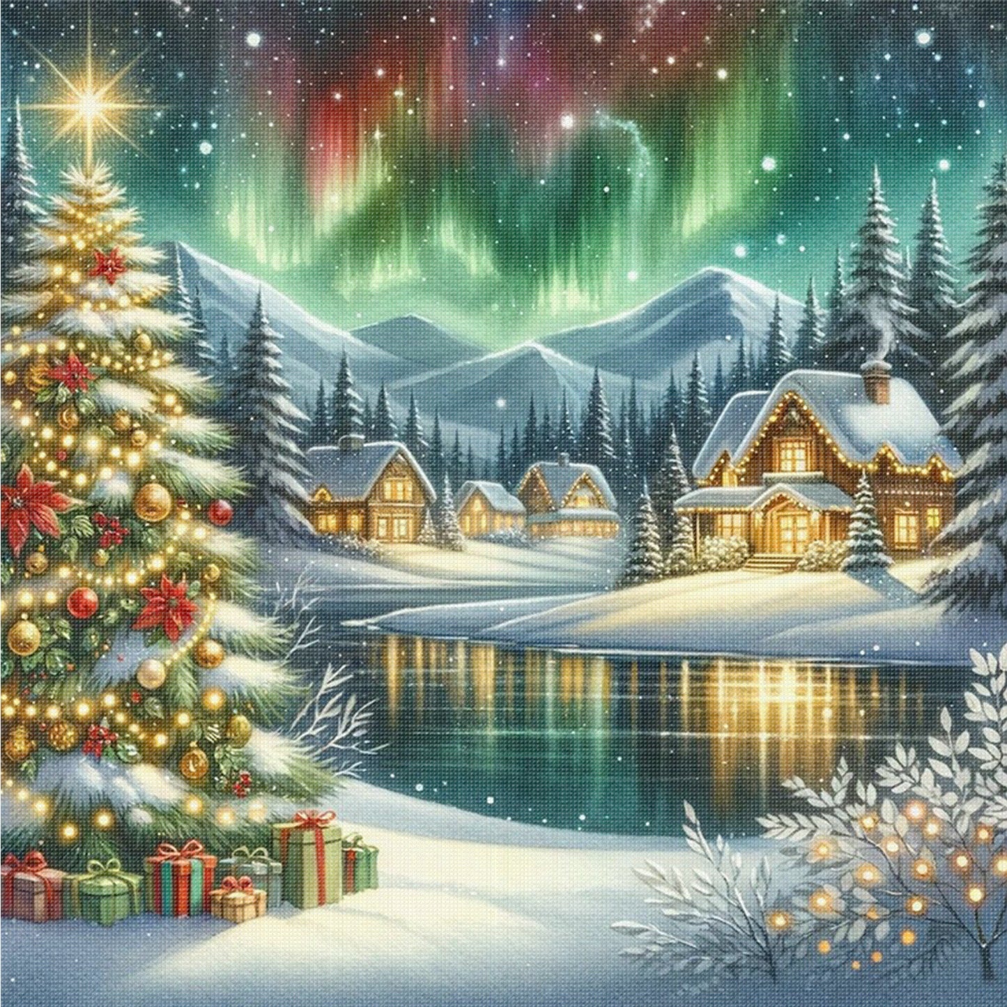 Winter Cabin - Full 14CT Counted Cross Stitch 40x40CM - Yishu