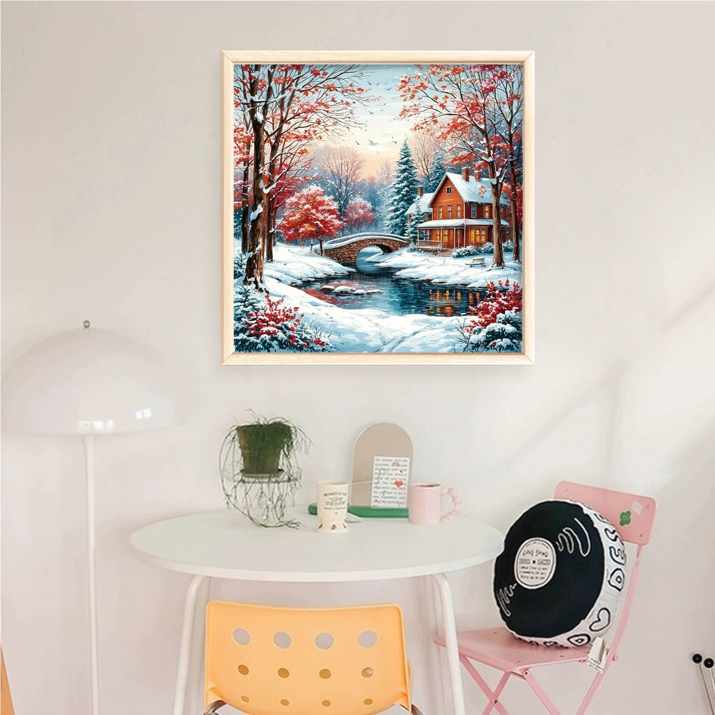 Winter Cabin - Full 14CT Counted Cross Stitch 40x40CM - Yishu