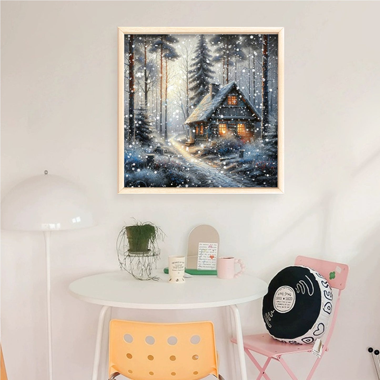 Winter Cabin - Full 14CT Counted Cross Stitch 40x40CM - Yishu