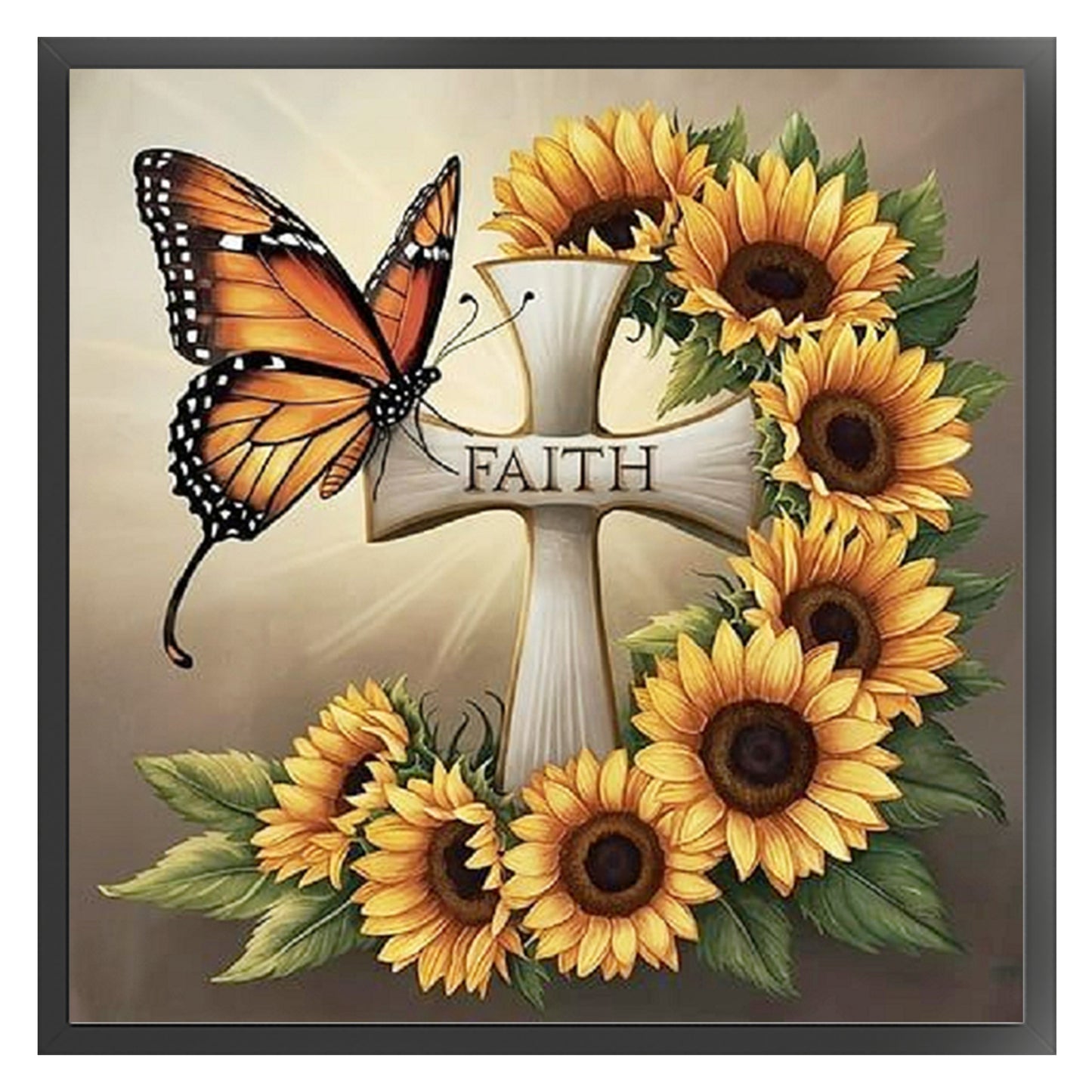 Sunflower - Full 11CT Stamped Cross Stitch 40x40CM - Yishu