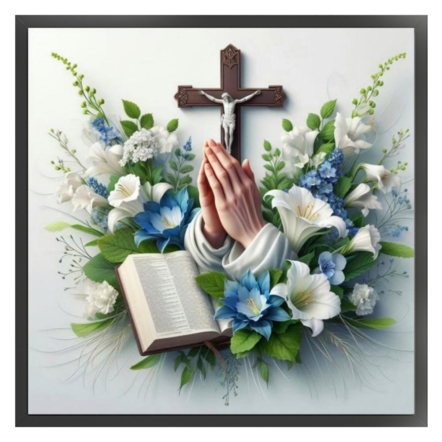 Pray - Full 11CT Stamped Cross Stitch 40x40CM - Yishu