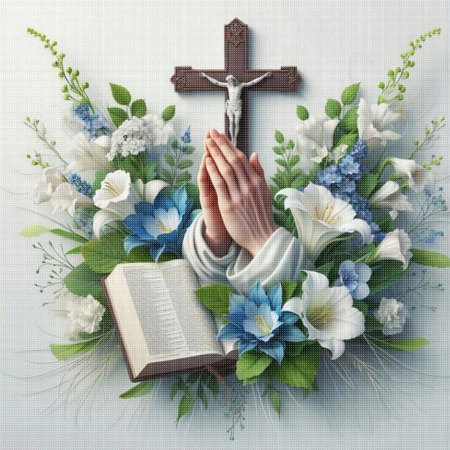 Pray - Full 11CT Stamped Cross Stitch 40x40CM - Yishu