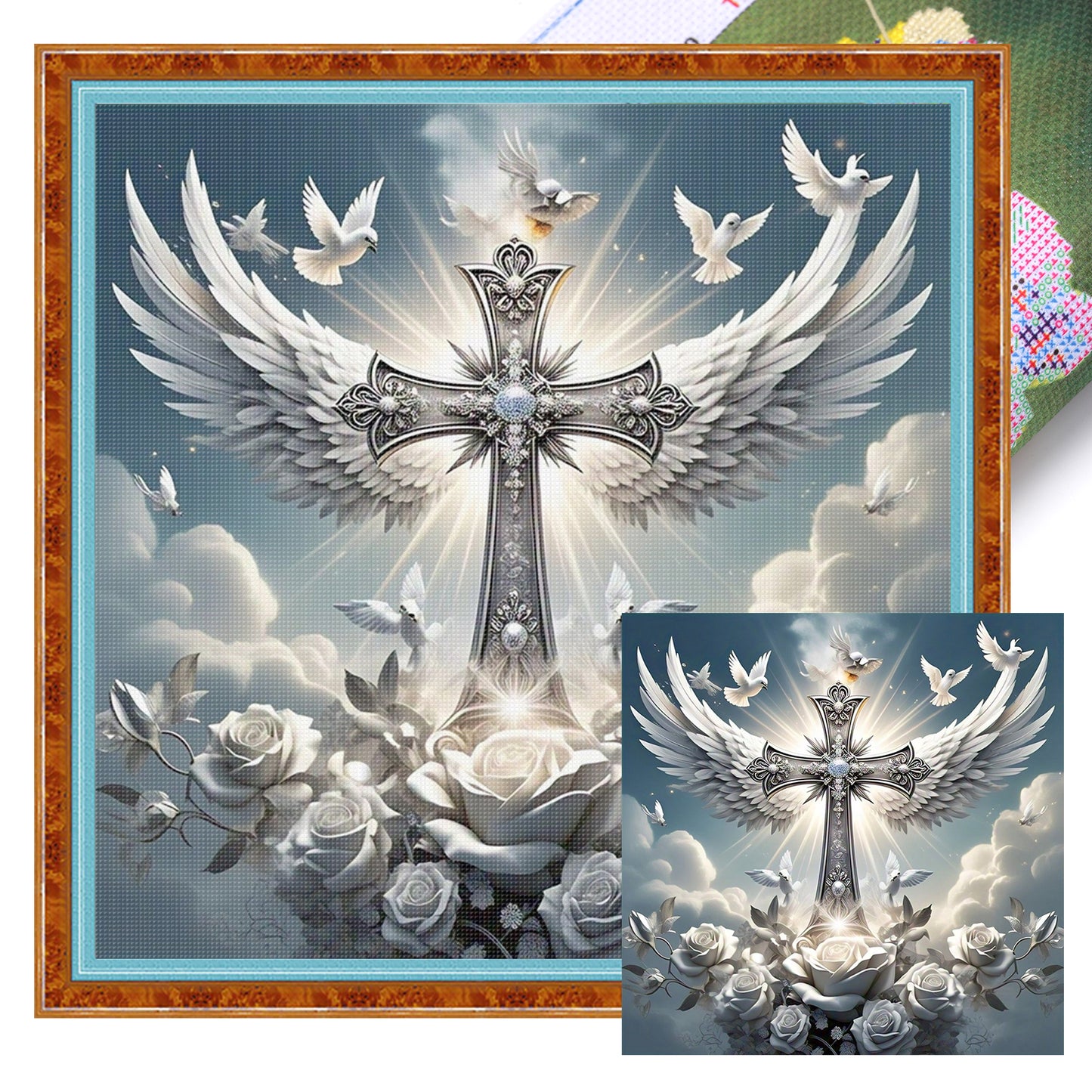 Cross - Full 11CT Stamped Cross Stitch 40x40CM - Yishu