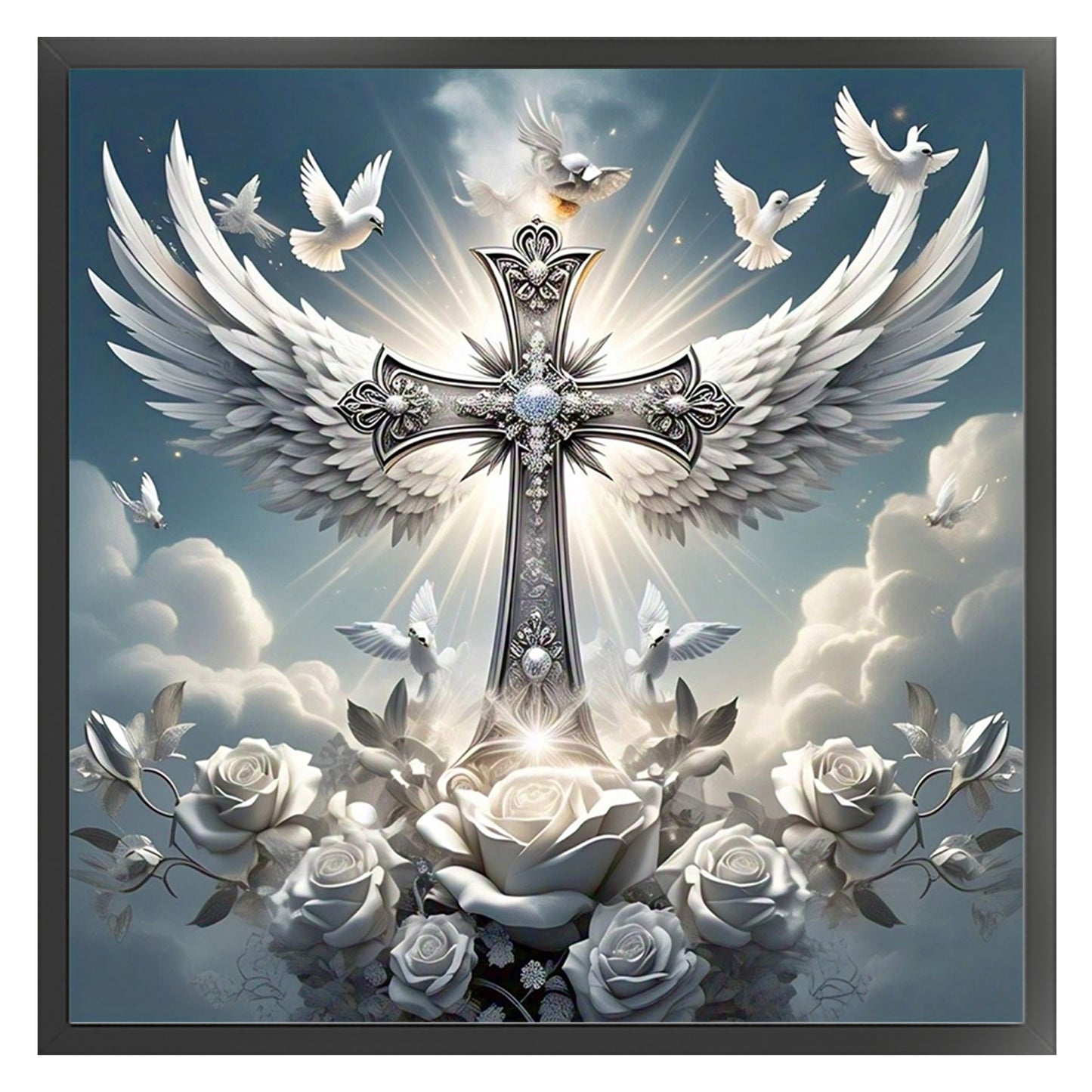 Cross - Full 11CT Stamped Cross Stitch 40x40CM - Yishu