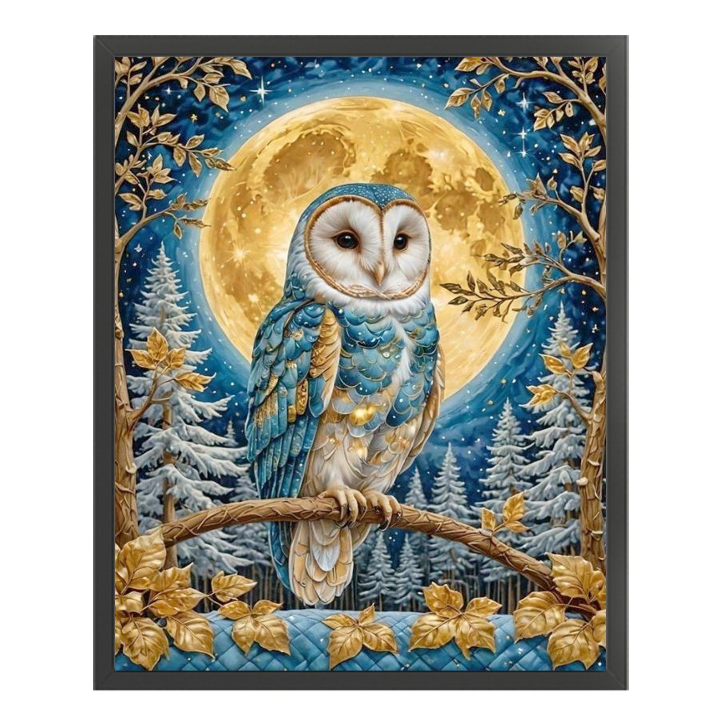 Owl - Full 11CT Stamped Cross Stitch 40x50CM - Yishu
