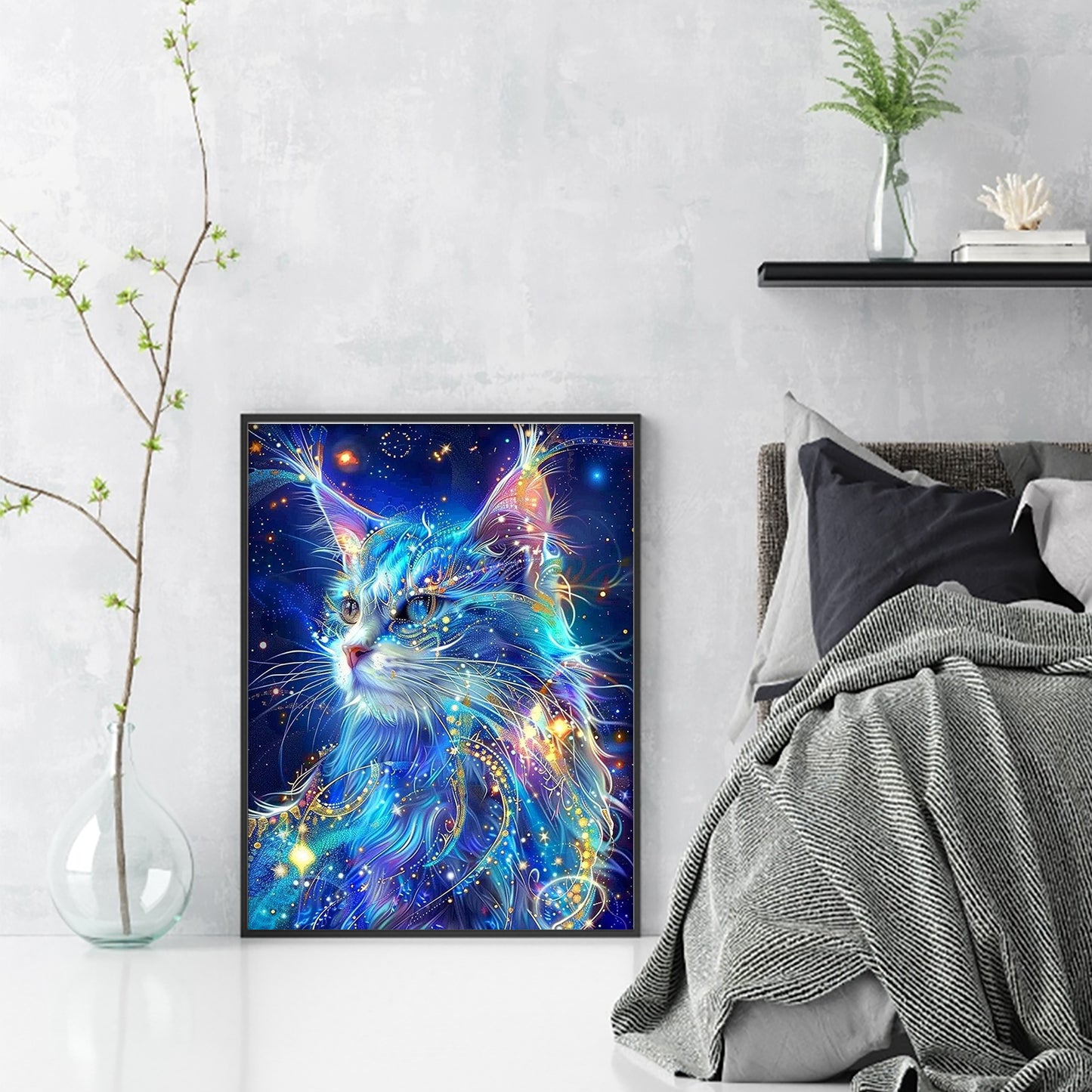 Cat - Full 11CT Stamped Cross Stitch 40x53CM - Yishu