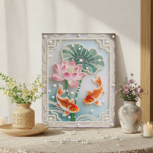 Load image into Gallery viewer, DIY Pearl Painting Kit 30x40CM Pond Fish Framed Handmade Pearl Material Art Set Room Wall Decoration

