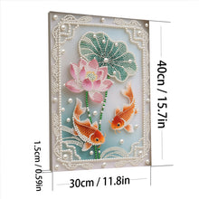 Load image into Gallery viewer, DIY Pearl Painting Kit 30x40CM Pond Fish Framed Handmade Pearl Material Art Set Room Wall Decoration
