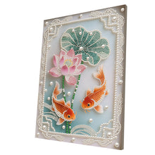 Load image into Gallery viewer, DIY Pearl Painting Kit 30x40CM Pond Fish Framed Handmade Pearl Material Art Set Room Wall Decoration
