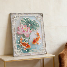Load image into Gallery viewer, DIY Pearl Painting Kit 30x40CM Pond Fish Framed Handmade Pearl Material Art Set Room Wall Decoration

