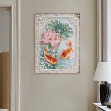 Load image into Gallery viewer, DIY Pearl Painting Kit 30x40CM Pond Fish Framed Handmade Pearl Material Art Set Room Wall Decoration
