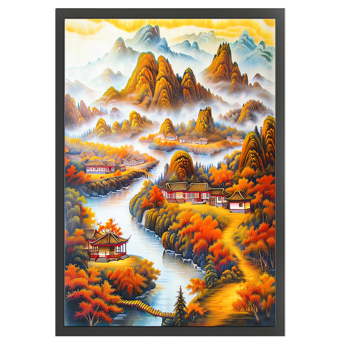 Scenic Cloudy Mountains - Full 11CT Stamped Cross Stitch 50x70CM - Mona Lisa