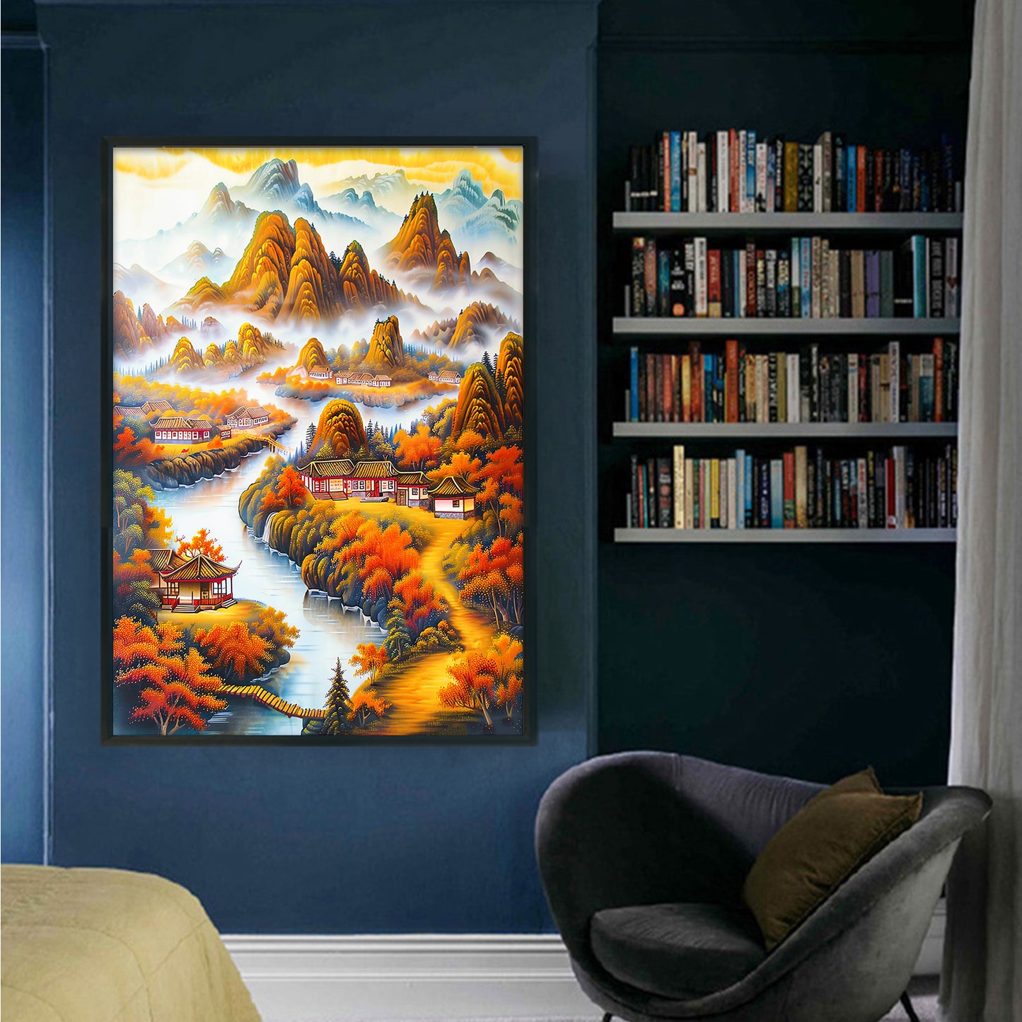 Scenic Cloudy Mountains - Full 11CT Stamped Cross Stitch 50x70CM - Mona Lisa