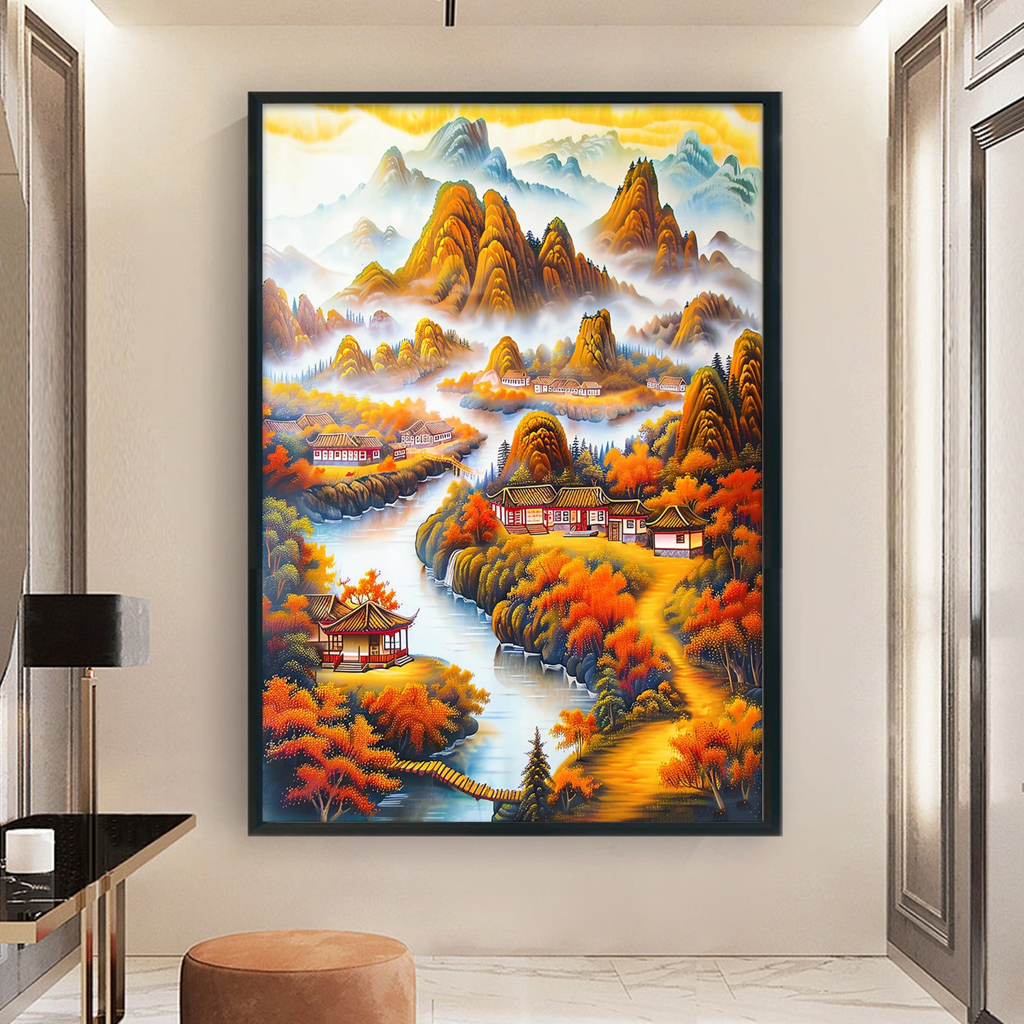 Scenic Cloudy Mountains - Full 11CT Stamped Cross Stitch 50x70CM - Mona Lisa