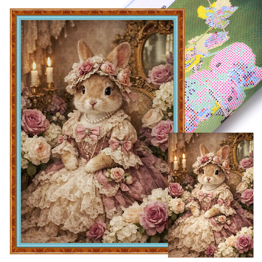 Rabbit - Full 11CT Stamped Cross Stitch 40x60CM - Huacan