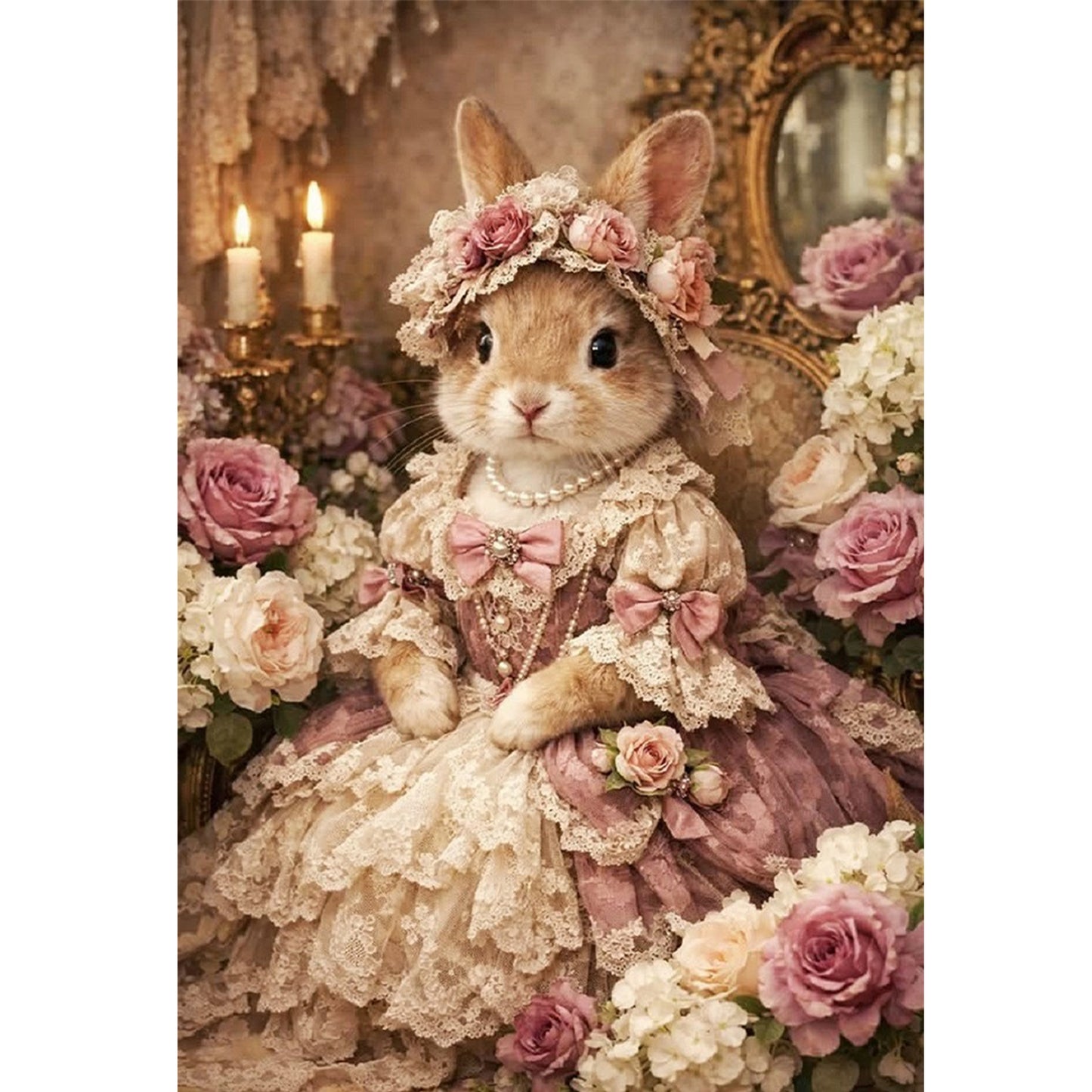 Rabbit - Full 11CT Stamped Cross Stitch 40x60CM - Huacan