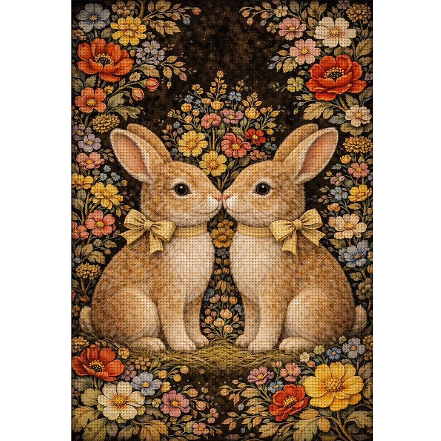 Rabbit - Full 11CT Stamped Cross Stitch 40x60CM - Huacan