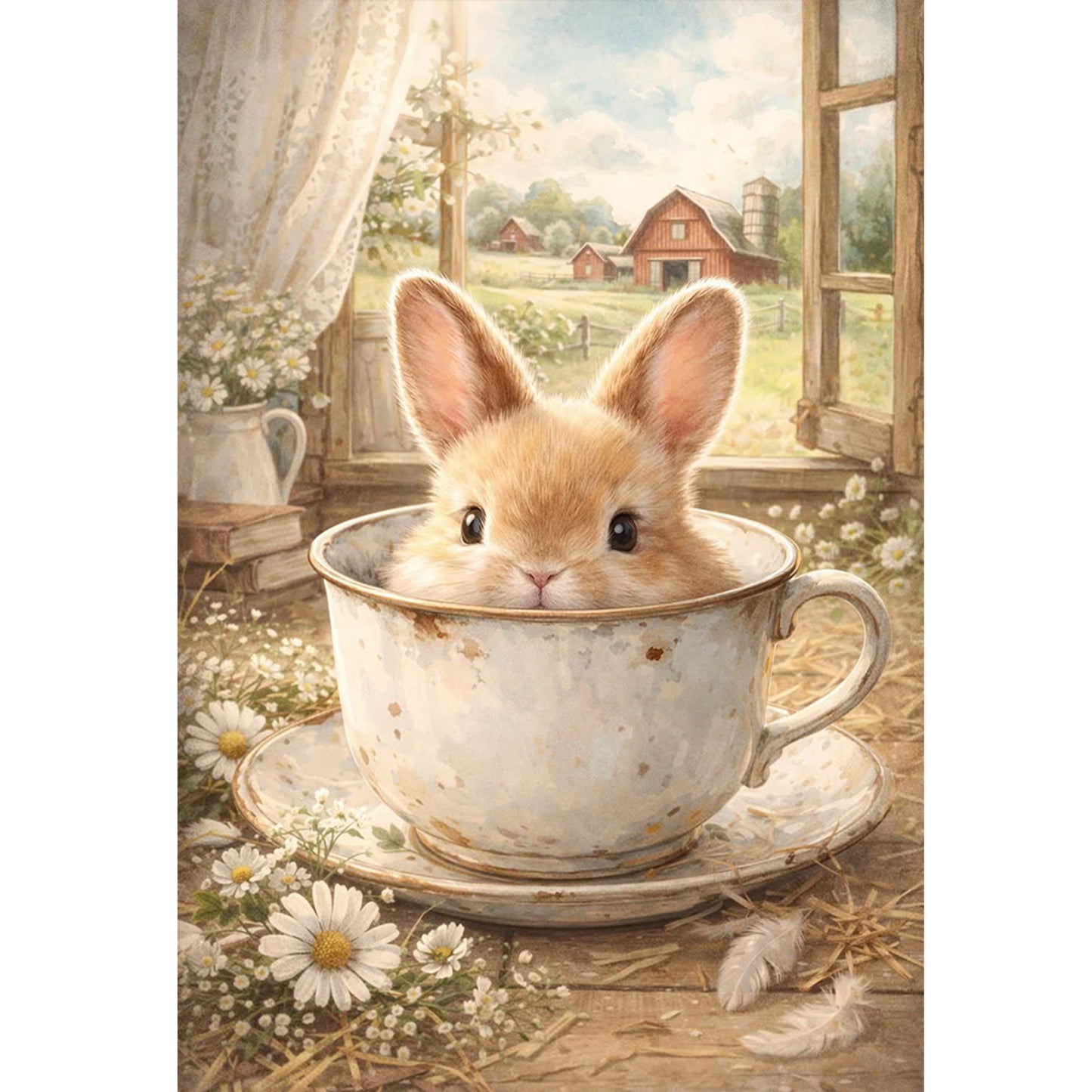 Rabbit - Full 11CT Stamped Cross Stitch 40x60CM - Huacan