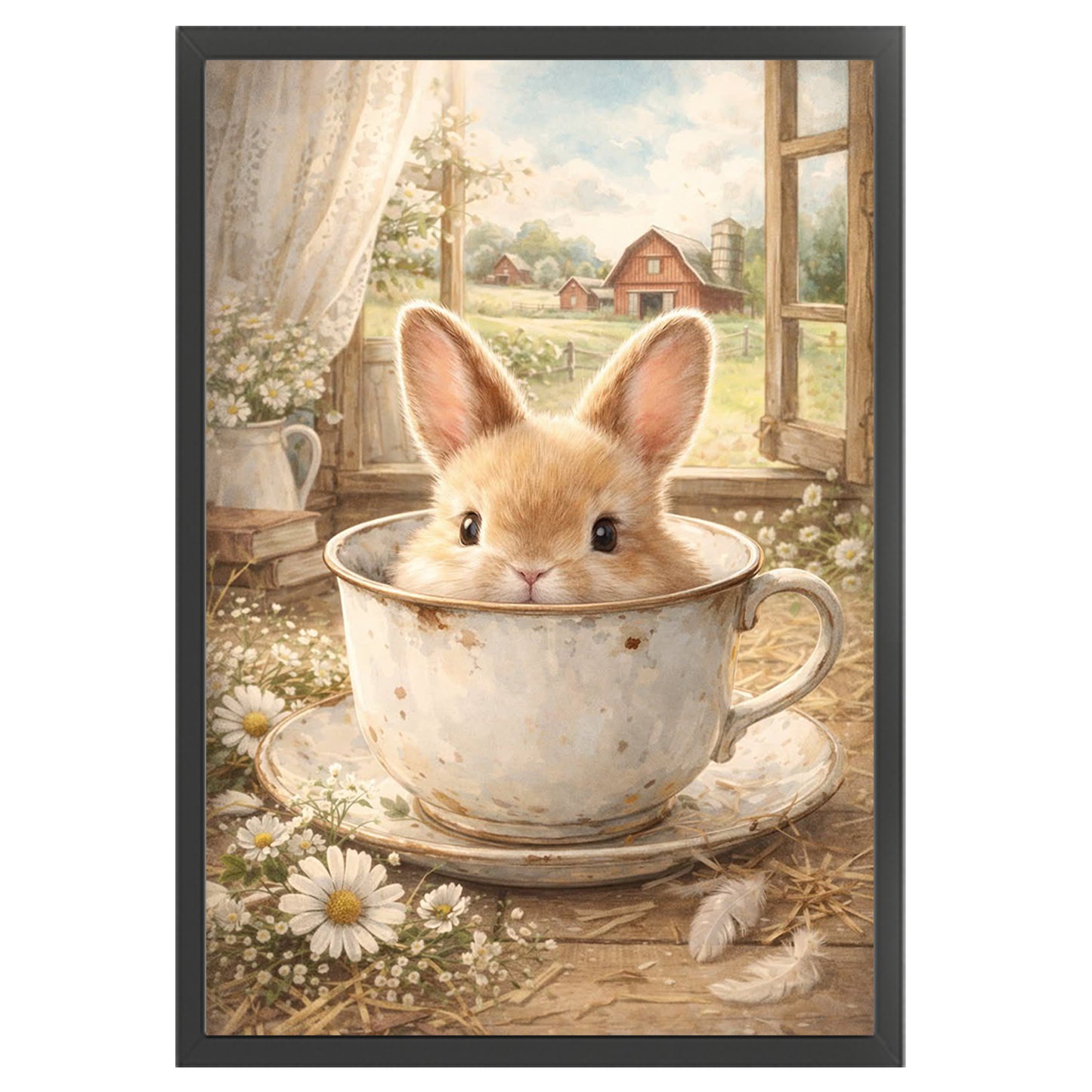 Rabbit - Full 11CT Stamped Cross Stitch 40x60CM - Huacan