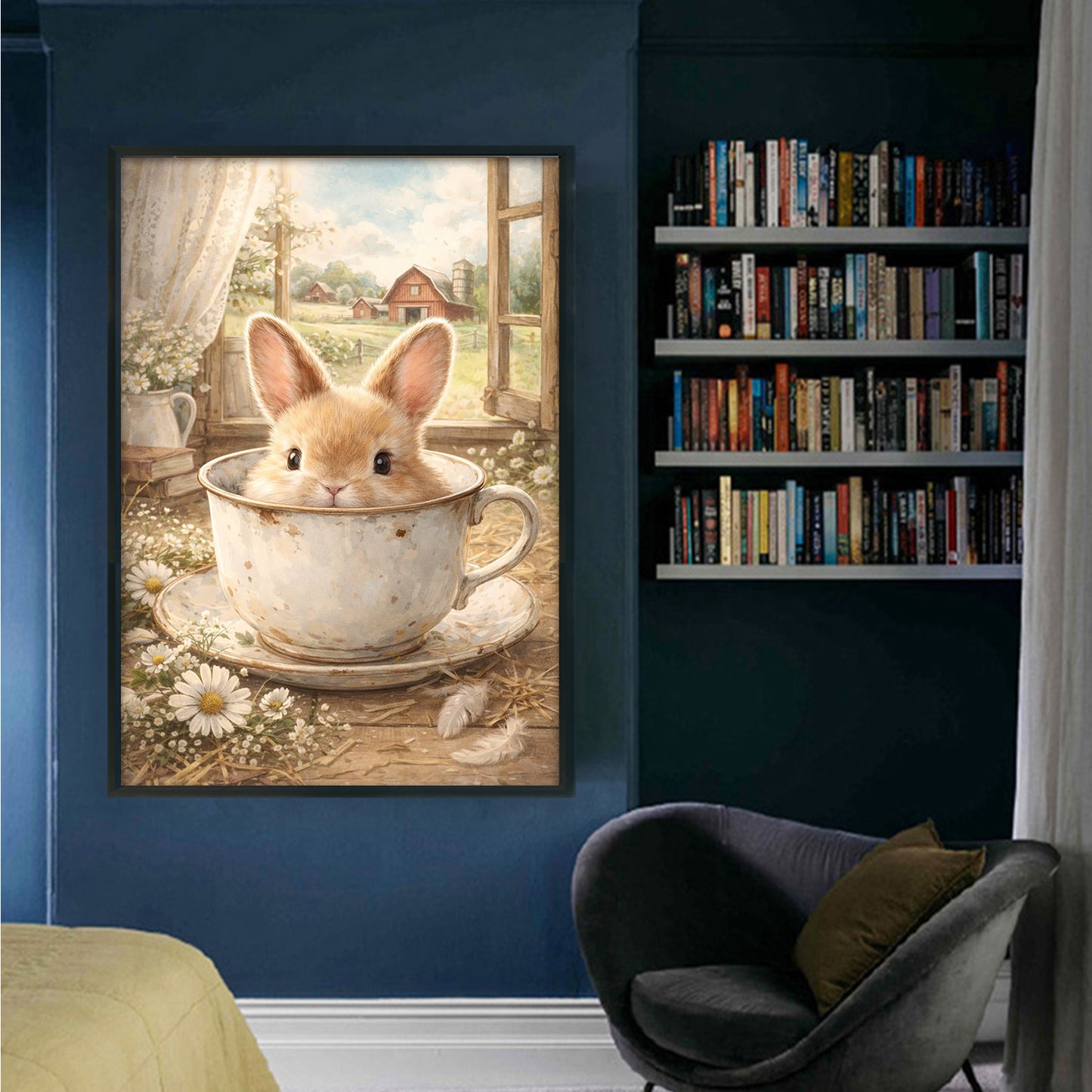 Rabbit - Full 11CT Stamped Cross Stitch 40x60CM - Huacan
