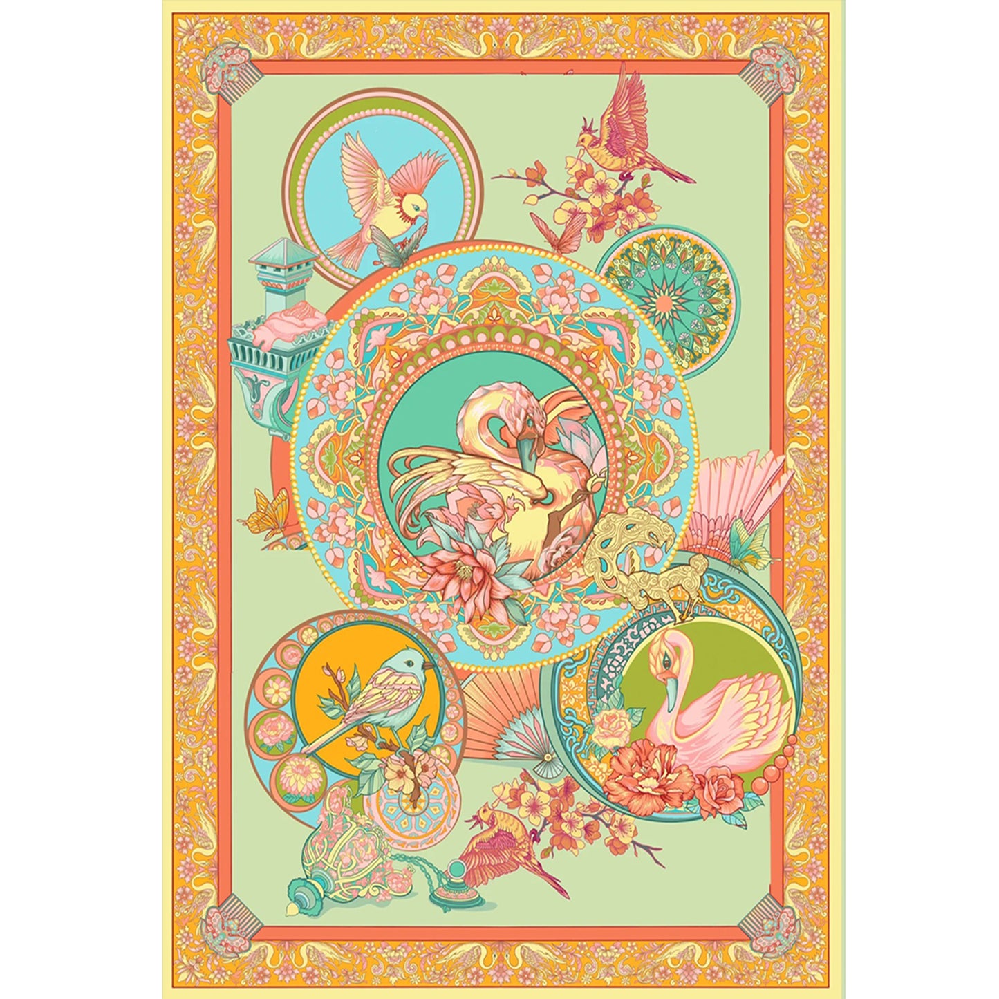 Flower And Bird Landscape - Full 11CT Stamped Cross Stitch 50x70CM - Yishu