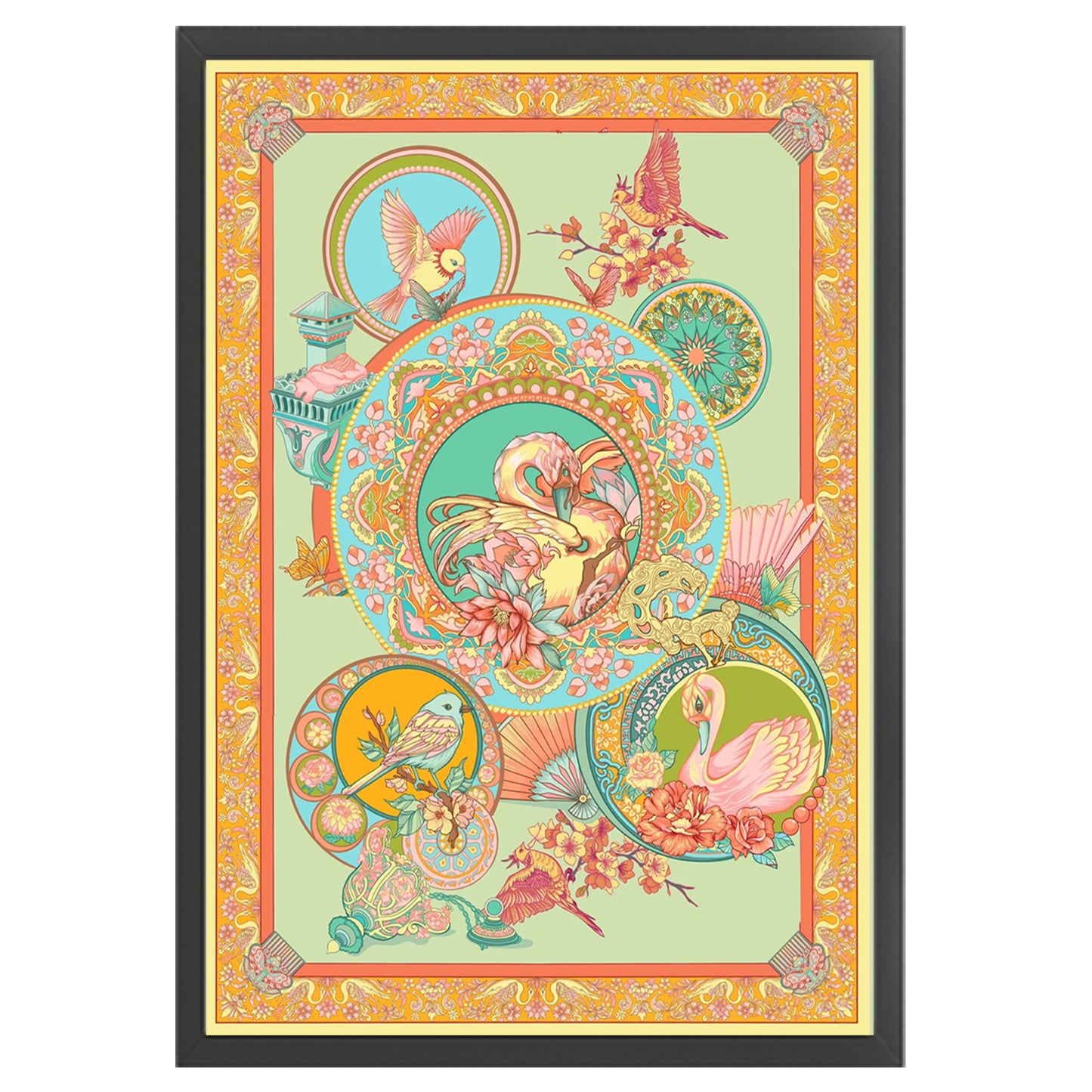Flower And Bird Landscape - Full 11CT Stamped Cross Stitch 50x70CM - Yishu