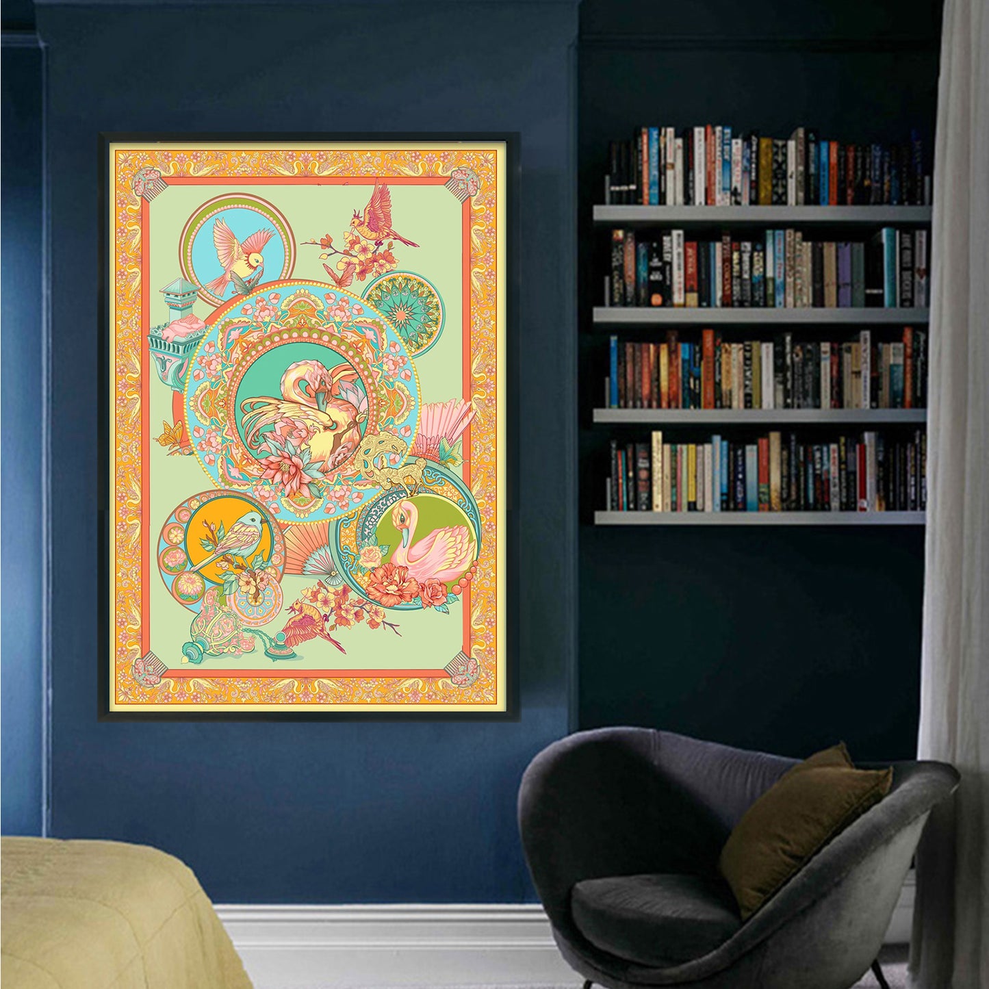 Flower And Bird Landscape - Full 11CT Stamped Cross Stitch 50x70CM - Yishu