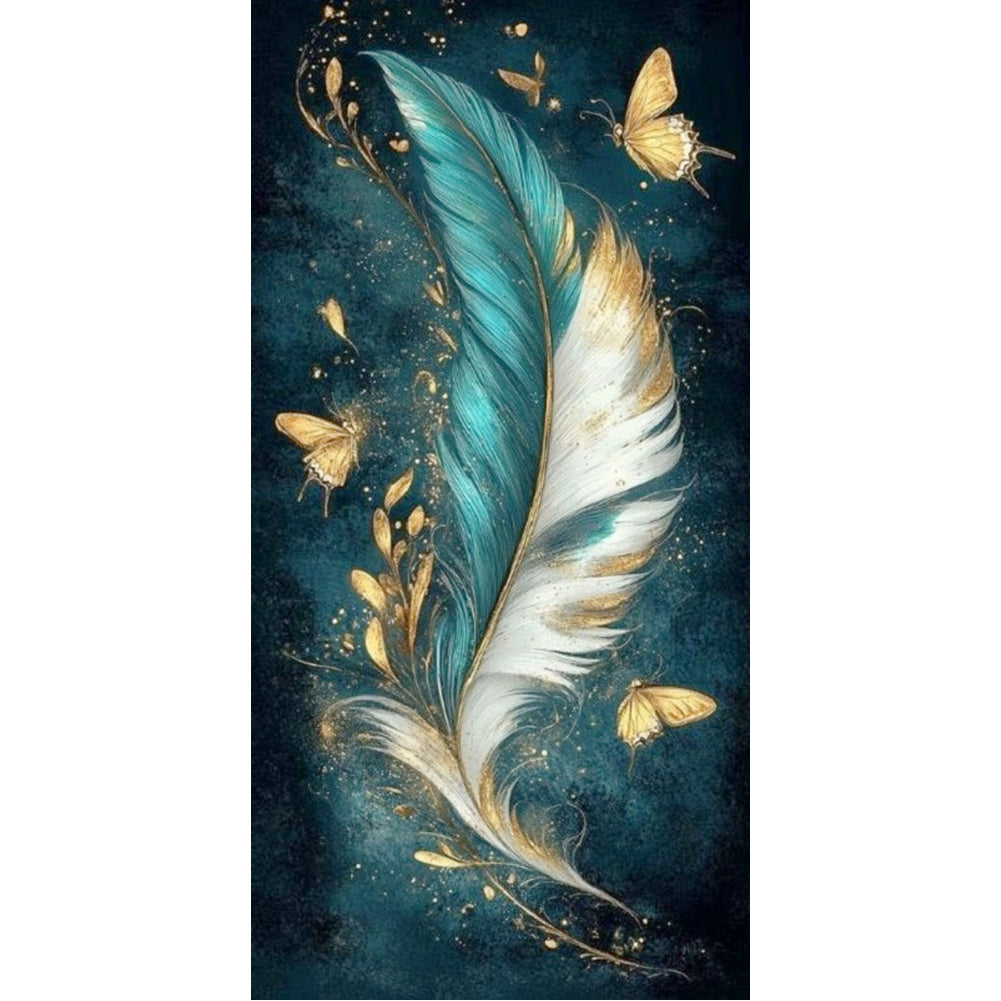 White Feather - Full 11CT Stamped Cross Stitch 40x80CM - Yishu