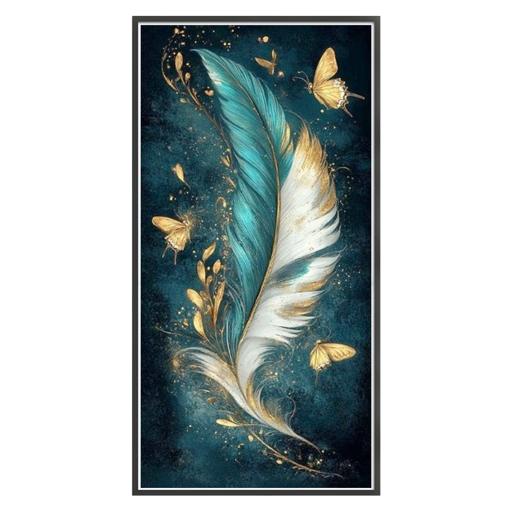 White Feather - Full 11CT Stamped Cross Stitch 40x80CM - Yishu