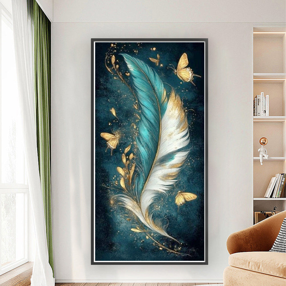 White Feather - Full 11CT Stamped Cross Stitch 40x80CM - Yishu