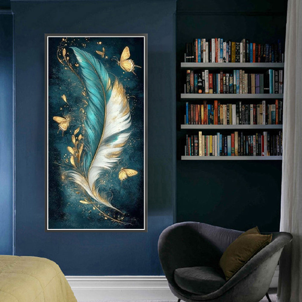 White Feather - Full 11CT Stamped Cross Stitch 40x80CM - Yishu