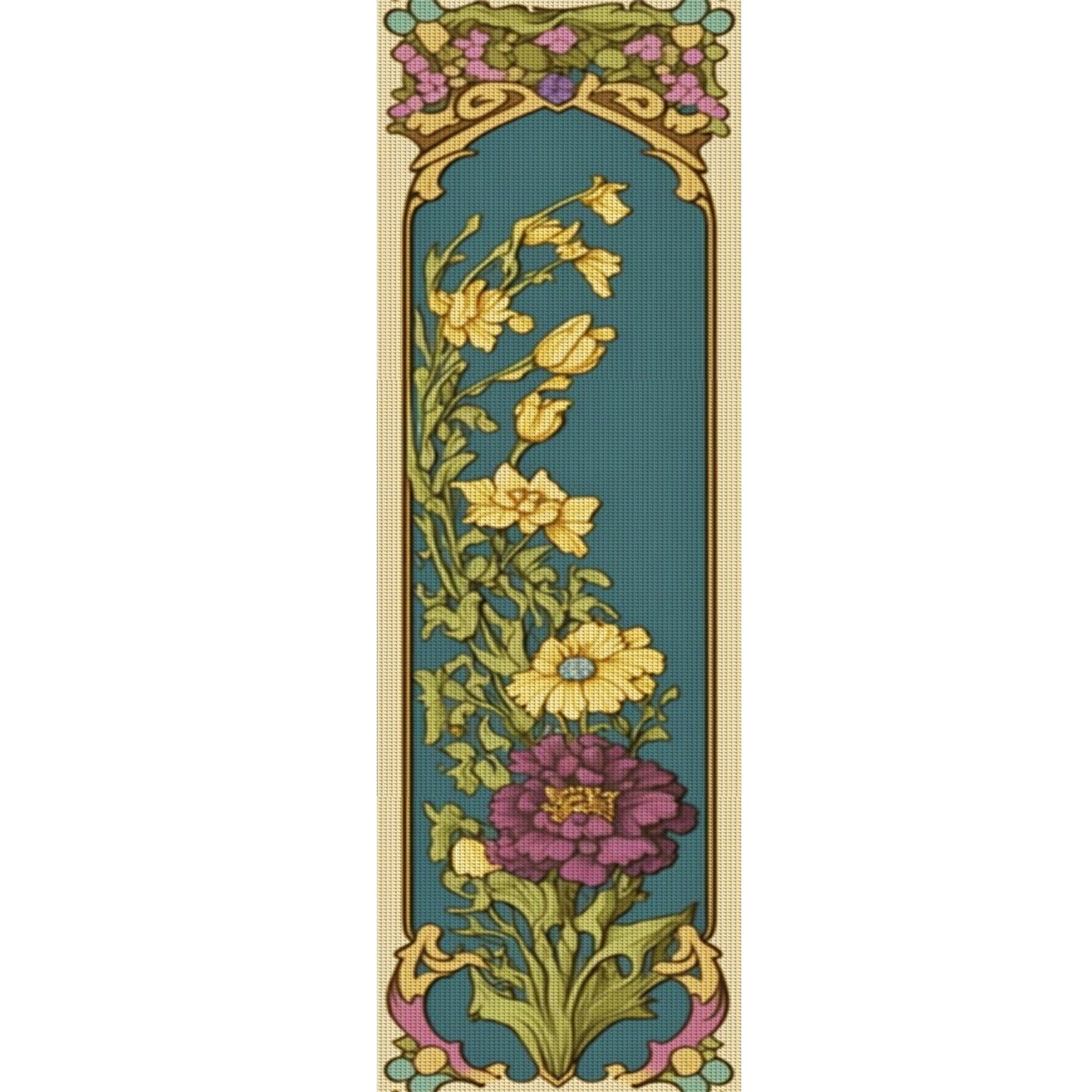 Flower - Full 11CT Stamped Cross Stitch 30x90CM - Yishu