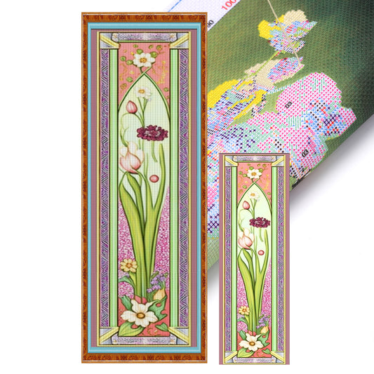Flower - Full 11CT Stamped Cross Stitch 30x90CM - Yishu