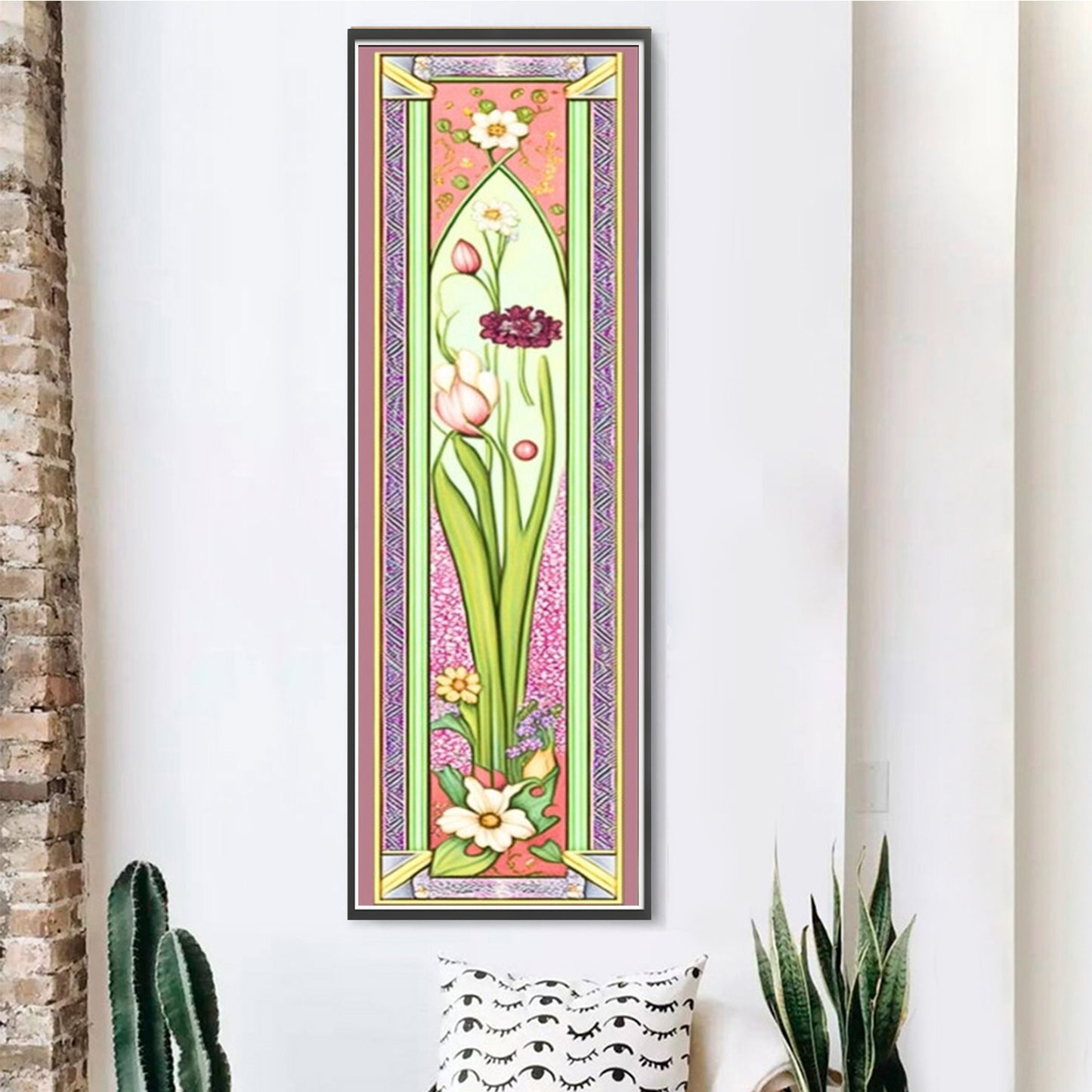 Flower - Full 11CT Stamped Cross Stitch 30x90CM - Yishu