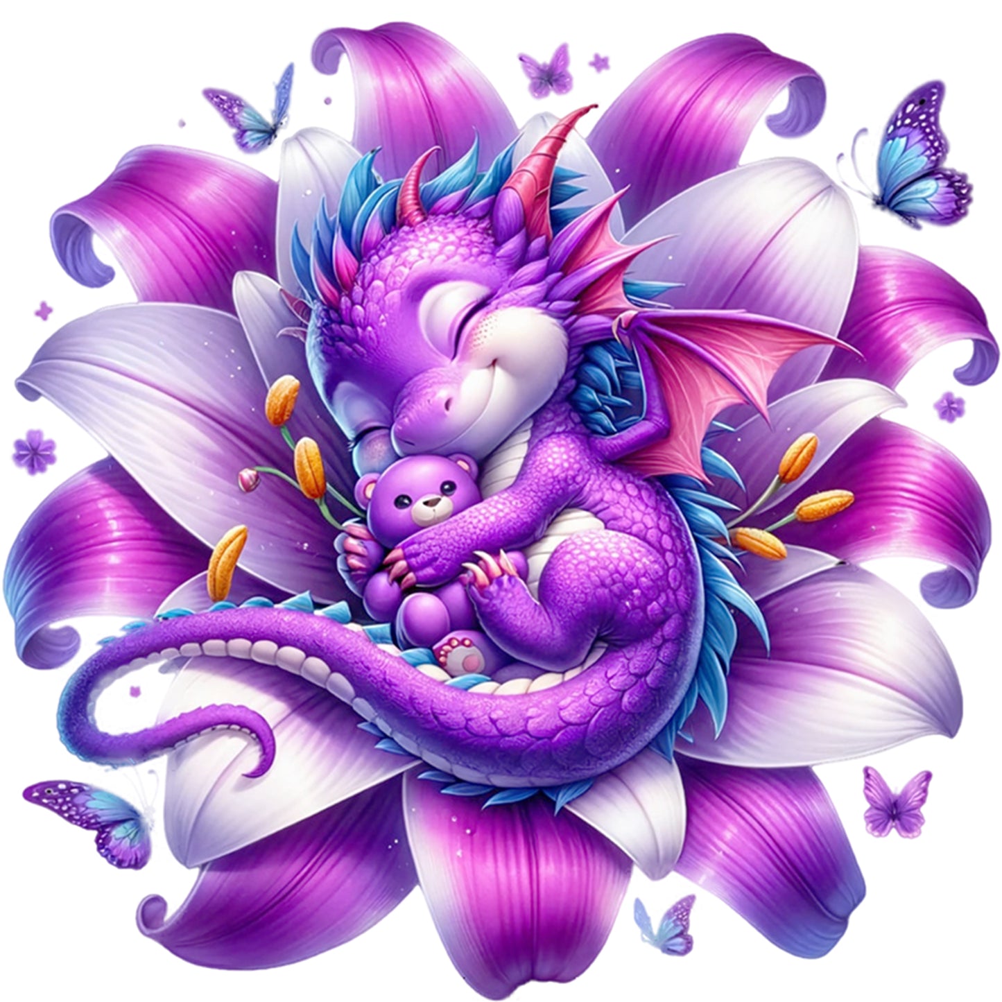 Sleeping Dragon - Full 11CT Stamped Cross Stitch 50x50CM - Yishu