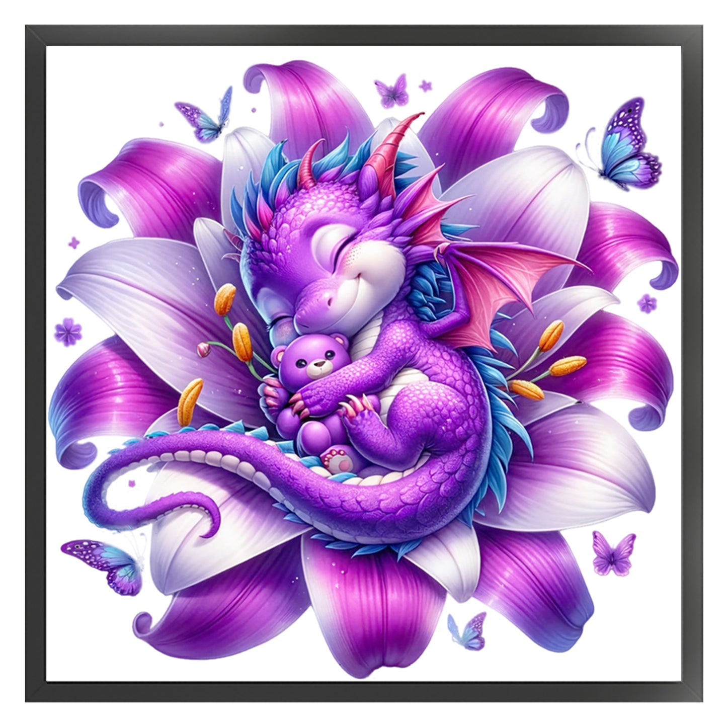 Sleeping Dragon - Full 11CT Stamped Cross Stitch 50x50CM - Yishu